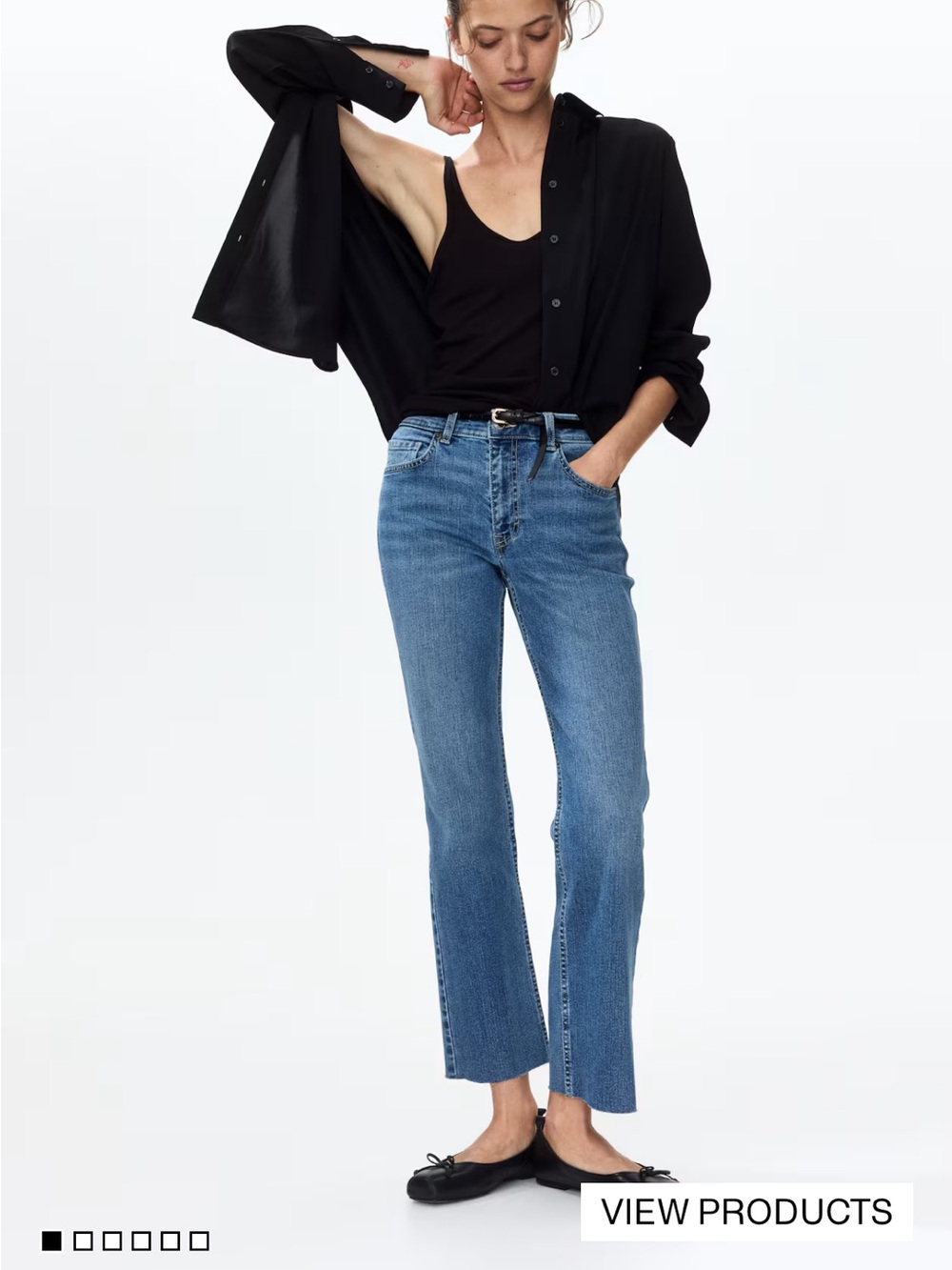 H&M flared regular waist ankle jeans